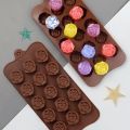 Baking Tool Silicone Chocolate Mold 15 Cavity Flower Rose Ice Baking Mold DIY Handmade Cake Soap Mold Candy. 