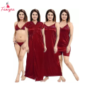 Fancyra Women  Night dress Night Wear Solid Satin  Nighty Pack of 4. 