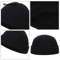 Wenefang Winter Women Men Solid Color Warm Knitted Brimless Hat Male Beanies Portable Autumn Hip Hop Skullcap Street Men Beanie Uni Melon Cap. 