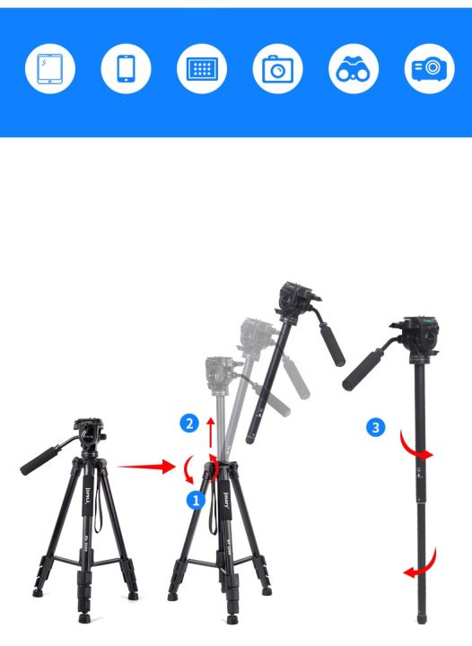 Jmary%20Kp-2599%20Professional%20Aluminum%20Tripod%20For%20DSLR%20Camera%20Video,%20Photo%20Tripod%20-%20Image%205