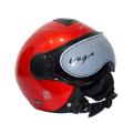 Vega  Verve Red Open Face Helmet With Single Visor. 