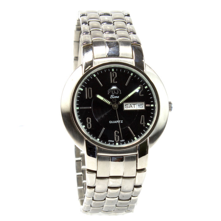 Fujitime M3512 Analog Stainless Steel Black Dial Watch For Men