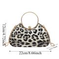 Trendy Versatile Leopard Print Handbag Hand-held Purse Waterproof Lady Retro Chain Bag Large Capacity Multi-function Female Phone Organizer Women. 