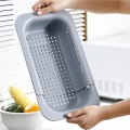 Over the Sink Colander Strainer Basket - Wash Vegetables and Fruits, Drain Cooked Pasta and Dry Dishes - Extendable Easy Install Easy to Use. 