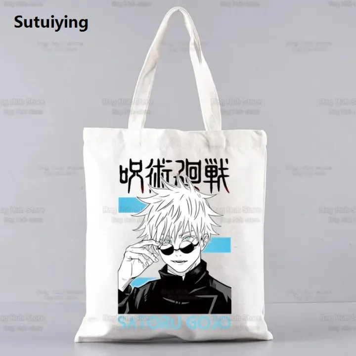 Sutuiying%20Gojo%20Satoru%20Jujutsu%20Kaisen%20Otaku%20Women%20Men%20Handbags%20Canvas%20Luxury%20Tote%20bags%20Reusable%20Cotton%20High%20capacity%20Shopping%20Bag%20-%20Image%204