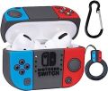Cute Cartoon 3D, Silicone Protective Shockproof Earbuds Case Cover Skin Cool Characters Compatible for Apple AirPods Pro (Nintendo Switch Style ). 