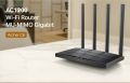 TP-Link Router AC1200 Archer C6 Wi-Fi Speed Up To 867 Mbps/5 GHz + 300 Mbps/2.4 GHz , 5 Gigabit Ports, 4 External Antennas , MU-MIMO, Dual Band. 