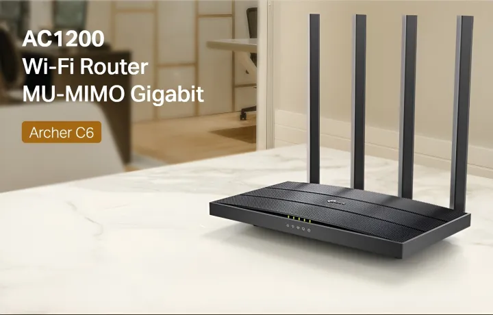 TP-Link%20Router%20AC1200%20Archer%20C6%20Wi-Fi%20Speed%20Up%20To%20867%20Mbps/5%20GHz%20+%20300%20Mbps/2.4%20GHz%20,%205%20Gigabit%20Ports,%204%20External%20Antennas%20,%20MU-MIMO,%20Dual%20Band%20-%20Image%205