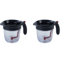 ARELENE 2X Kitchen Tool Fat Separator with Bottom Release Fat Separator with Strainer Soup Residue Oil Filter Separate. 
