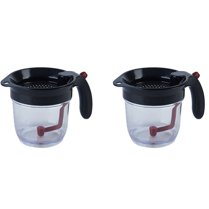 ARELENE 2X Kitchen Tool Fat Separator with Bottom Release Fat Separator with Strainer Soup Residue Oil Filter Separate