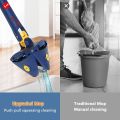 Extendable Triangle Mop 360° Rotatable Squeeze Floor Cleaning Dry & Wet- Color May Vary. 