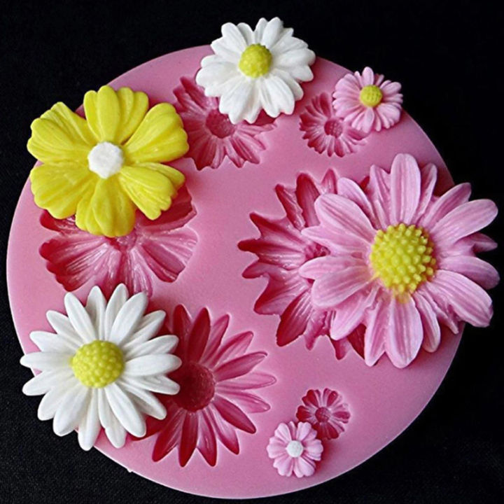 3D Sunflower Flower Petals Embossed Silicone Mold Relief Fondant Cake ...