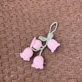 Knitted Handmade Crochet Flower Keychain Delicate Unique design Woolen Wool Knitted Key Ring Pendant Colorful Handcrafted Cute Bag Charm for Women for. 