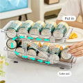 Stackable Refrigerator Can Organizer Clear Plastic Beverage Dispenser & Food Storage Rack Storage Rack for Soda, , Canned Goods. 