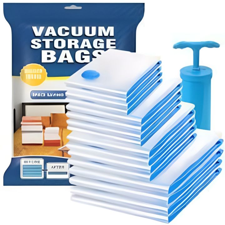 Space Saver Vacuum Bags |Vacuum Bag for Packing (Set of 8 |3Pc of 50 x 70 cm |3 Pc of 60 x 80 cm/ 80x100 2Pc)