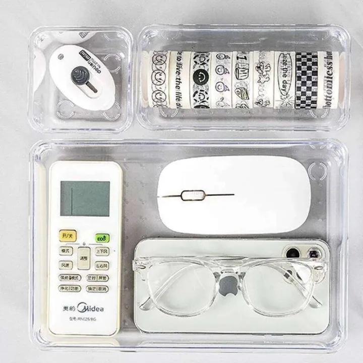 7PCS/Set%20Desk%20Organizers%20Set%20Plastic%20Bathroom%20Makeup%20Clear%20Transparent%20Storage%20Box%20Drawer%20Organizer%20-%20Image%205