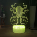 Ambient multi-color touch RGB squid illusion [802e9a44] fish 3D desk lamp LED children's night light ocean octopus control light cartoon. 