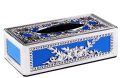 Car Tissue Box with Deluxe Premium Royal Blue / Chrome Design. 