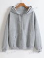 Hoodie Pullover for Women Casual Solid Long Sleeve Zipper Pocket Shirt Hooded Sweatshirt Tops. 
