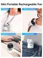 Eary Mini Portable Rechargeable 1000mAh Battery Type-C Neck Hanging Desktop Clip on Clothing Waist Cooling Cold Air Fan. 