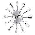 fasdaga 2X Stainless Steel Knife and Fork Spoon Kitchen Restaurant Wall Clock Home Decoration. 