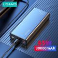 USAMS 65W PD 30000mAh Powerbank For iPad Macbook Pro Macbook Air & iPhone Samsung 65W PD+ Dual Q.C 3.0 C to C 100W Cable included. 