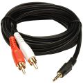 Audio Jack 3.5mm Stereo Male to Male 2 RCA Audio Speaker AUX Cable Cord Lotus 2 in 1 Audio Cable AV Jack 1.5M Cable. 