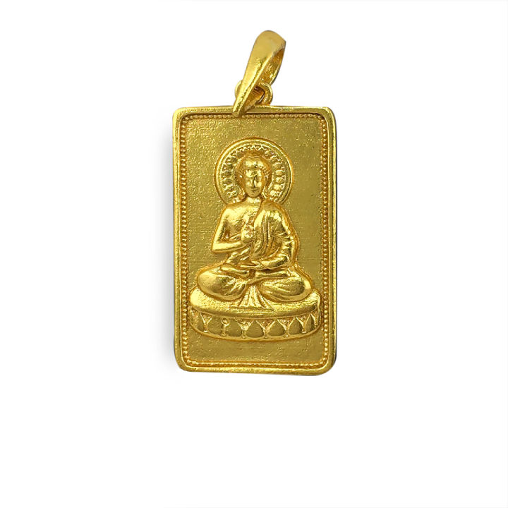 Gold%20Plated%20Panchadhatu%20Buddha%20Shaped%20Locket%20With%20White%20Stones%20-%20Image%202