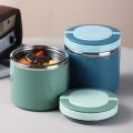 Leakproof Lunch Bento Box Stainless Steel Soup Cup Food Container Thermal Lunch Breakfast Cup 1000ML Green. 