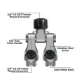 Aluminum Alloy Hose Valve & Y-Connector - Full , Metal Hose Attachments for Gardening. 