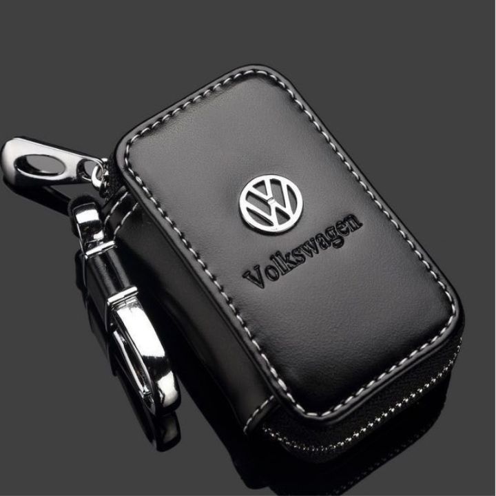 Cross-border universal car simple zipper key case special car metal car logo waist hanging car key Case Factory wholesale