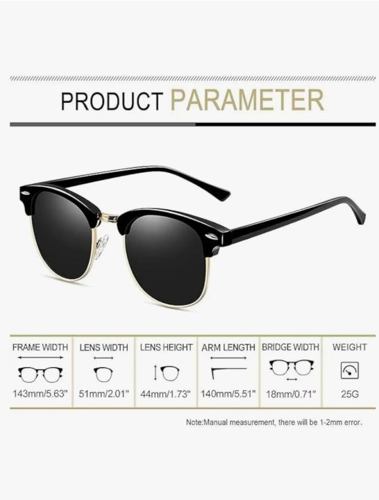 Club%20Master%20Black/Golden%20Frame%20Sunglasses%20For%20Unisex%20-%20Image%204