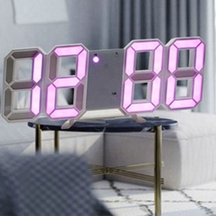 Nordic Large Digital Wall Clock Kitchen LED Display Home Clocks USB Electronic Temperature Calendar Alarm Table Watch