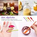 NAMUNY Mini Silicone Spatulas, 8 Pack Small Silicone Makeup Spatulas with Wood Iced Tea Spoons Small Stirring Spoon. 