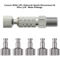 Airbrush Quick Release Disconnect Quick Coupler Plug Fitting with 5 Male Fittings, 1/8 Inch BSP Male Female Coupling Set. 
