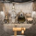 DISICHEN Fashion 1Pcs Bathroom Transparent Shelf Rack Wall-mounted Washbasin No-punch Washroom Wall Mounted Cosmetic Storage Organiser. 