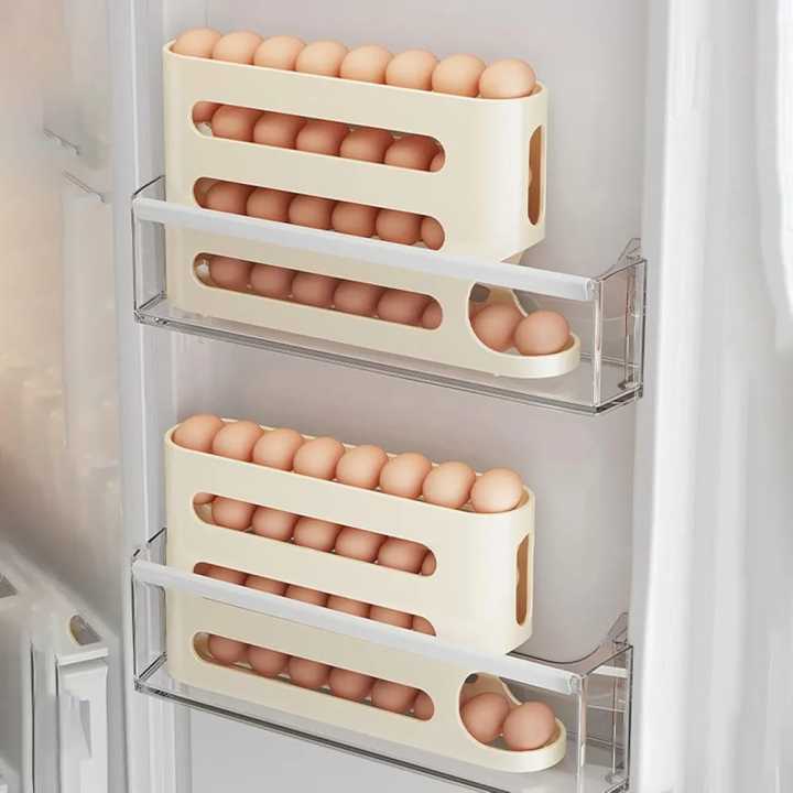 Revolving Egg Rack Rolling Egg Storage Rack – Efficient 4-Tier Egg Organizer | Daraz.com.np