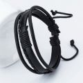 TYO ! Fashion Charm Leather Bangle Men Bracelets Popular Boys DIY Bandage Strand Handmade Brown Weave Bracelets. 