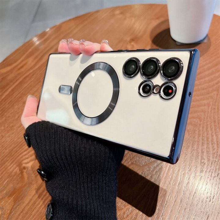 Camera%20Lens%20Film%20Protective%20Shell%20For%20Samsung%20S22%20Ultra%20S21%20S23%20S24%20Plus%20PLating%20Magnet%20Clear%20Case%20Cover%20-%20Image%202