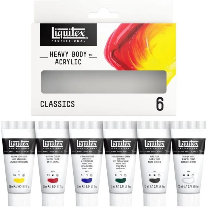 Liquitex Professional Heavy Body Acrylic Paint, 6 x 22ml (0.74-oz), Set of 6