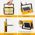 100W Portable Solar Flood Light 10000LM with 12500mAh Battery, USB Rechargeable LED Work Lamp, 5 Lighting Modes, Waterproof IP66 for Construction, Camping & Emergency Use. 