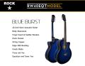 Rockstar (RW40EQT) 40" Premium Semi-Acoustic Guitar (with Equalizer & Tuner) (BlueBurst) With Bag, Capo, 2 Picks, String Set, Strap. 