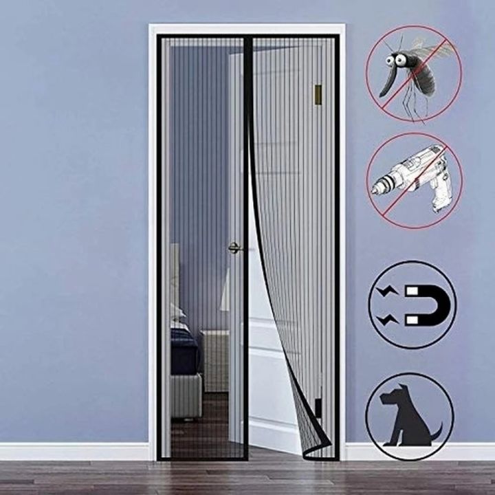 Magnetic Mosquito Net Door Curtain – Easy Install Insect Screen (100x210 cm, Polyester Mesh)