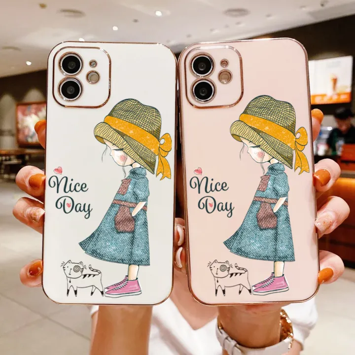 UCUC%20for%20Samsung%20M33%205G%20Back%20Cover%20+%20Free%20Lanyard%20Nice%20Girl%20Luxury%206D%20Plating%20Soft%20Silicone%20Phone%20Case%20-%20Image%208