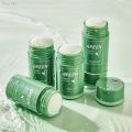 Green Mask Stick, Green Tea Purifying Clay Stick Mask Oil Control Solid Mask Deep Cleaning Moisturizing Mask. 