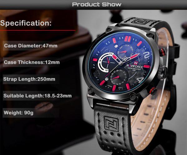 NAVIFORCE%20%20Nf9068%20Chronograph%20Date/Day%20Genuine%20Leather%20Strap%20Edition%20Quartz%20Sport%20Watch%20Relogio%20Masculino%20For%20Men%20-%20Image%205