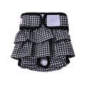 Washable Female Dog Diaper Cute Houndstooth Dress Short Underware Belly Bands Reusable Pet Panties Sanitary Pant Diapers. 