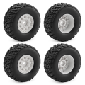 Wheels Rims with Tires for ARRMA 1/14 Mini MOJAVE GROM RC Car White. 
