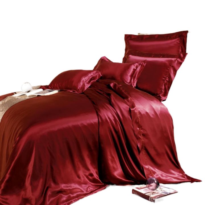 Satin Silk Single Bed Cover Plus 1 Pillow Case Combo Set
