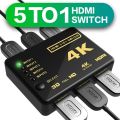 Hdmi Switch 5 To 01 4K  Ultra Hd 1080P Hdmi Switch Selector Splitter With Hub Ir Remote Controller For Hdtv Dvd Tv Box. 